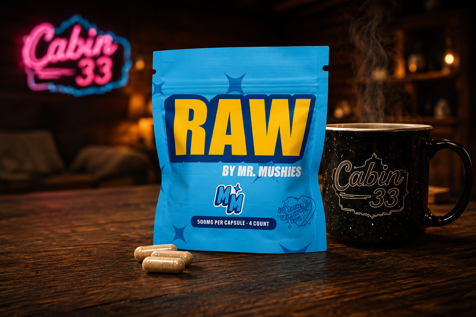 RAW by Mr. Mushies pouch - 5 functional mushrooms